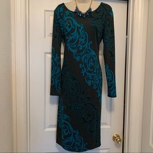 🚩CATO Teal and Black Knit Dress Size🚩 FINAL PRICE